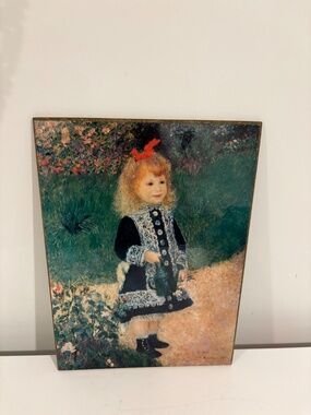 Vintage Renoir's A Girl with a Watering Can print board 1970's National Gallery